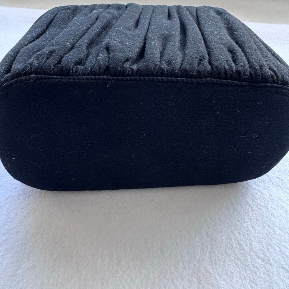 Vintage Egan-Wagner Black FabriLure Sueded Top Handle Handbag Box  retro bag - Picture 2 of 9